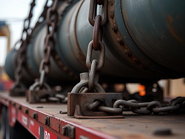 Large industrial machinery being loaded onto a flatbed