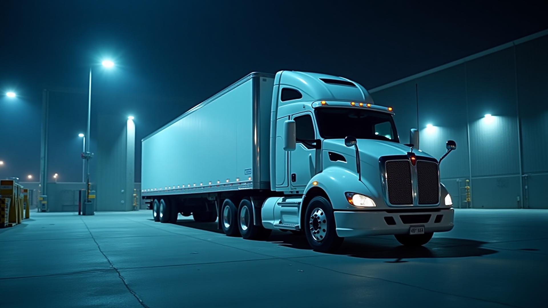 Modern JSSS refrigerated truck trailer ready for temperature-sensitive cargo